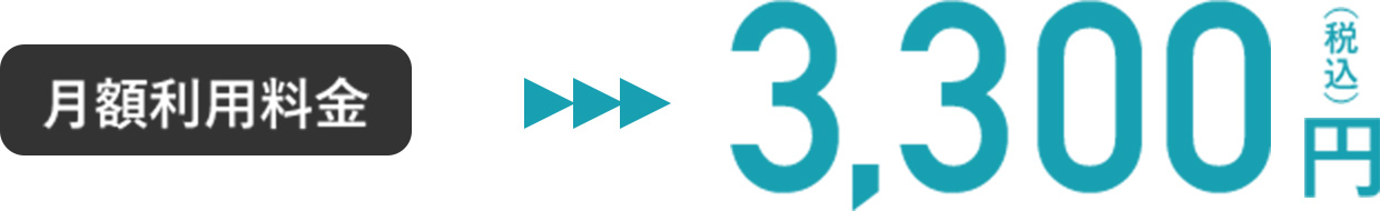 月額利用料金 3,300円（税込）